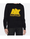 ARMANI EXCHANGE maglia uomo girocollo invernale nera e gialla 6GZM4F