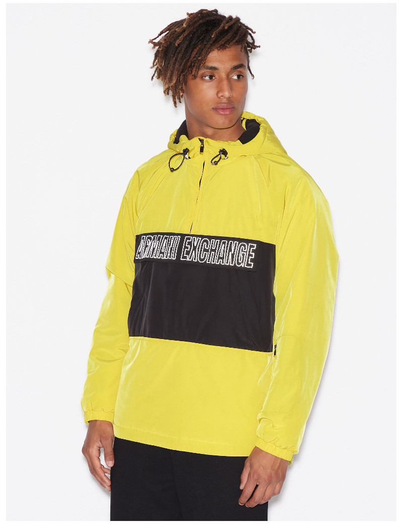 giubbino uomo 6gzb04 armani exchange corto giallo con tascone frontale