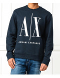 ARMANI EXCHANGE felpa uomo blu scuro girocollo ax icon 8NZMPA