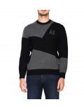 ARMANI EXCHANGE maglia uomo girocollo nera e grigia 6GZM1J