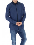 ARMANI EXCHANGE camicia uomo blu micro riga 6GZC51