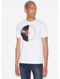 ARMANI EXCHANGE t-shirt uomo manica lunga bianca girocollo con stampa 6GZTBG
