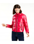 REFRIGIWEAR piumino d'oca donna corto lucido fucsia ellis jacket