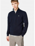 LACOSTE maglia uomo mezza zip blu cotone ah2682