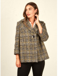 ELENA MIRO' cappotto donna corto taglie comode lana check fantasia invernale