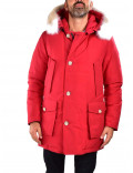 WOOLRICH giubbotto arctic parka df uomo rosso invernale cappuccio pelliccia