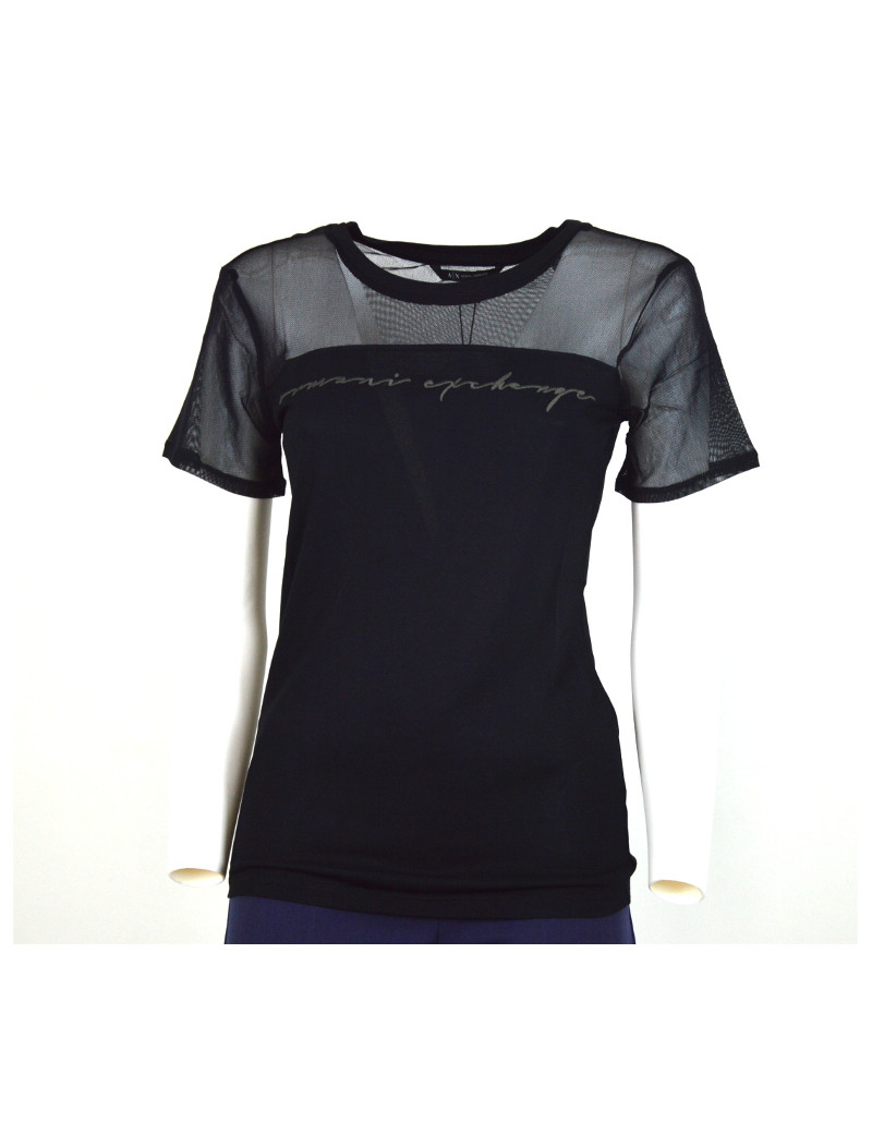 ARMANI EXCHANGE t-shirt donna manica corta nera estiva 3HYMAA