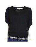 ARMANI EXCHANGE t-shirt donna manica corta nera estiva 3HYM1N
