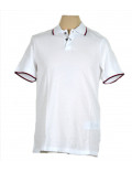 ARMANI EXCHANGE polo uomo bianca manica corta cotone piquè con bordi colorati 8NZF75