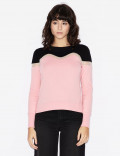 ARMANI EXCHANGE maglia donna in cotone girocollo rosa e nero 3HYM1J