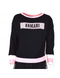 ARMANI EXCHANGE maglia donna nera e rosa cotone 3HYM1K