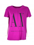 ARMANI EXCHANGE t-shirt donna maglietta estiva manica corta icon celeste 8NYTCX