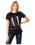 ARMANI EXCHANGE t-shirt donna maglietta estiva manica corta icon nera 8NYTCX