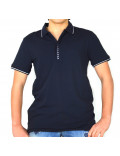 ARMANI EXCHANGE polo uomo blu manica corta con scritta 8NZF71