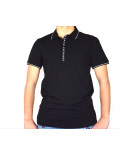 ARMANI EXCHANGE polo uomo nera manica corta con scritta 8NZF71