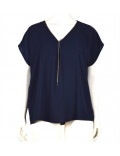 ELENA MIRO' blusa casacca donna taglie comode blu 2645T