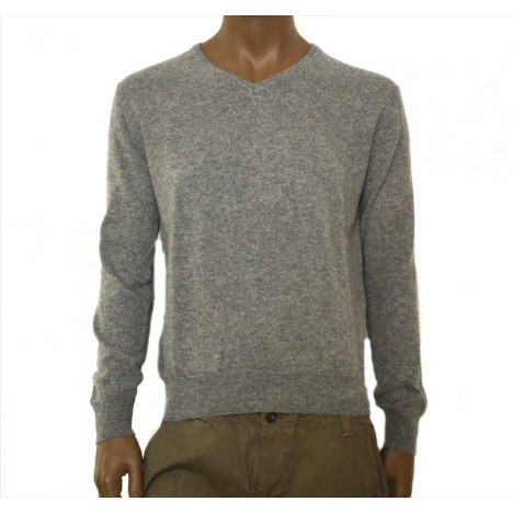 maglione uomo in  puro cashmere colore grigio invernale