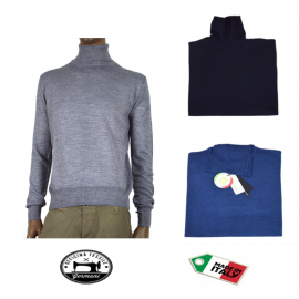 OFFICINA TESSILE maglia maglione dolcevita uomo lana invernale made in italy M L XL 2XL 3XL