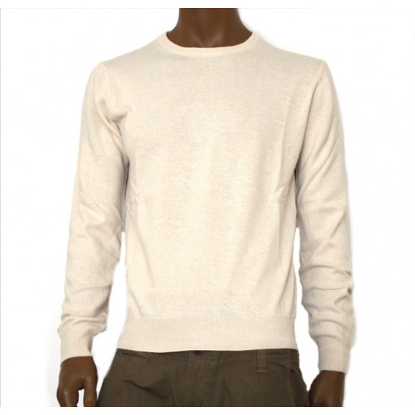 OFFICINA TESSILE maglione uomo girocollo misto cashmere colore panna | eBay