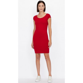 ARMANI EXCHANGE tubino donna rosso aderente slim fit elasticizzato 8NYABE