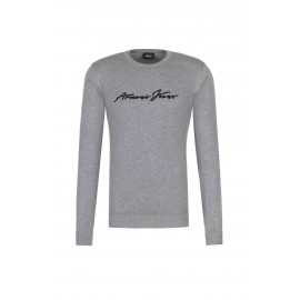 ARMANI JEANS maglia uomo grigia girocollo con scritta sul petto