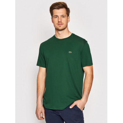t-shirt maglietta manica corta lacoste uomo cotone pima cotton estiva leggera th6709 verde vert