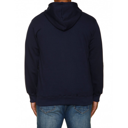 felpa uomo blu con cappuccio aperta con zip taglie comode