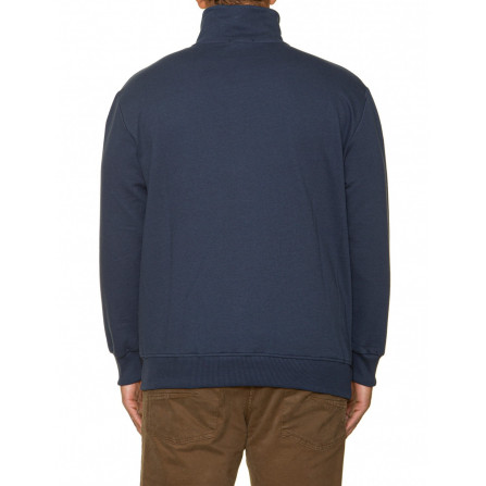 felpa uomo mezza zip blu cotone. Maglia mezza zip blu taglie comode