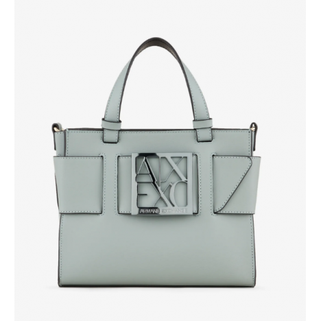 borsa donna armani exchange colore verde acqua chiaro con tracolla chiusura zip